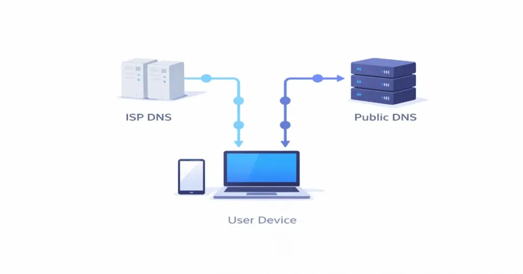 public dns vs private dns illustration